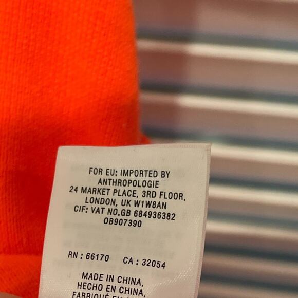 ANTHROPOLOGIE BRIGHT SALMON PINK KNITTED CROP TOP - Picture 14 of 16